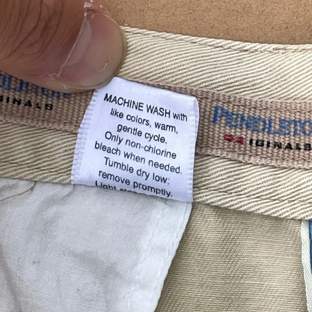 Pendleton Chino Pants Mens 16 Beige Casual Pleated High Rise Cotton Trousers